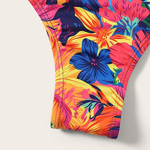 Dounan Conjunto De Biquíni,Mulheres Biquíni Conjunto Espaguete Sem Mangas Estampado Floral Cintura A