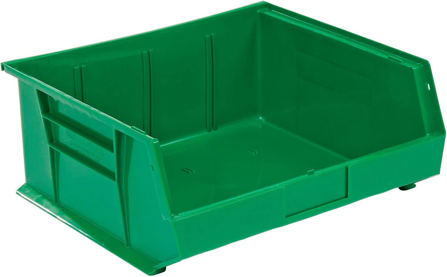 Global IndustrialGreen Plastic Stacking Bin 16-1/2 x 14-3/4 x 7, Lot of 6