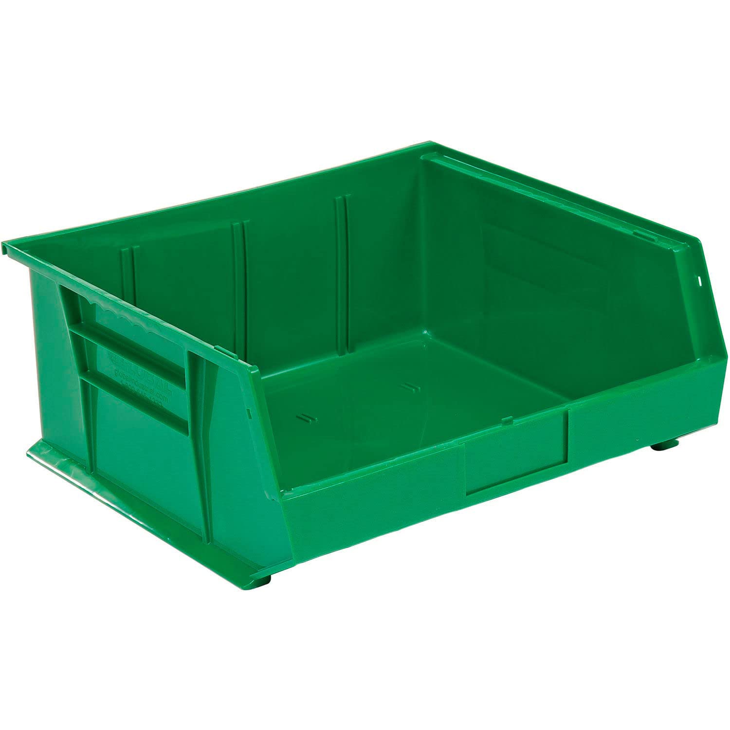 Global IndustrialGreen Plastic Stacking Bin 16-1/2 x 14-3/4 x 7, Lot of 6