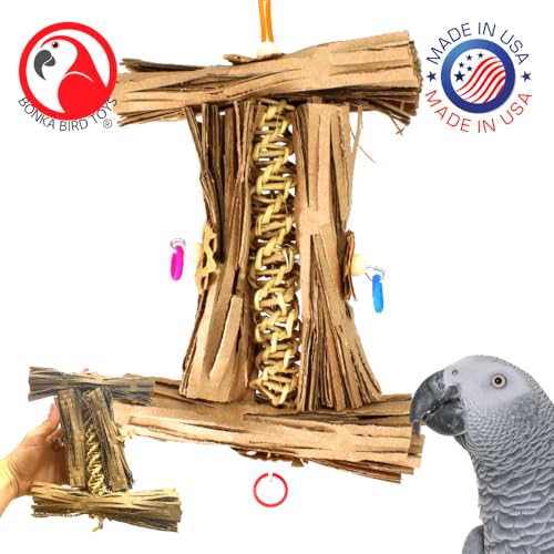 Bonka Bird Toys 1547 Gaiolas de papagaio hélice natural Conure cinza africano produto de qualidade f