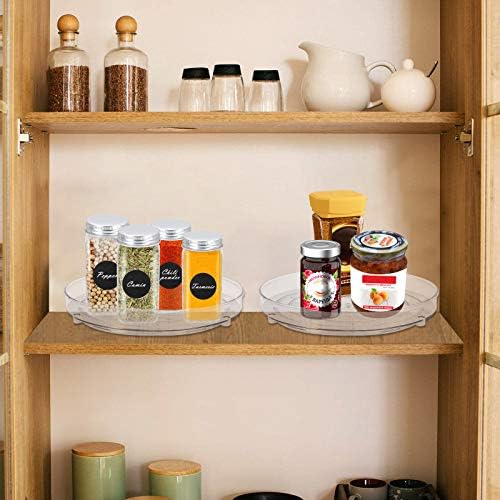Tanice Rotatable Spice Rack 3-Tier Lazy Susan Turntable 360° Rotating Kitchen Storage Organizer with Anti-slip Rubber Pads for Kitchen/Bathroom/Makeup Organizer