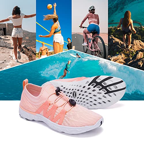 ALEADER Water Shoes Women for Beach Tennis Sports, Casual Slip on Swim Shoes Pool Walking Orange 7 B(M) US