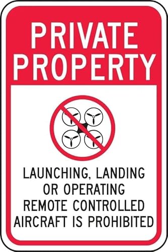 YFSQZC Drone Safety Sign Private Property Remote Controlled Aircraft Prohibited