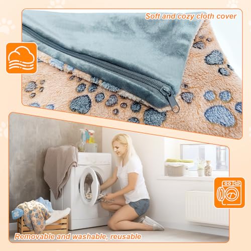 GOLOPET Dog Heating Pad 28×18 in Waterproof PVC Pet Heating Pad, Adjustable Thermostat+Constant On Function, Metal Protective Tube Comes with a Plush Cotton Sleeve，Whelping Box-Apricot by GOLOPET - Image 5