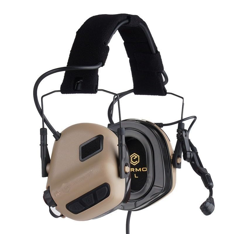 Genérico EARMOR M32 MOD 3 Auriculares de Protección Auditiva, NRR22, Resistente al Agua IPX-5, Color Táctico Tan