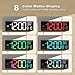 JALL 15.98 inch Large Digital Wall Clock, RGB Lights with Remote Control, Dual Alarms with Big LED Display, Auto DST, C° / F° Temperature for Classroom, Birthday Gift, Senior