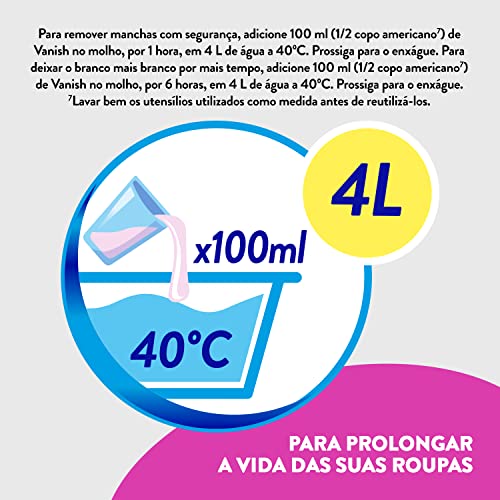 Tira Manchas Vanish Líquido Crystal White para roupas brancas Refil Econômico 500ml