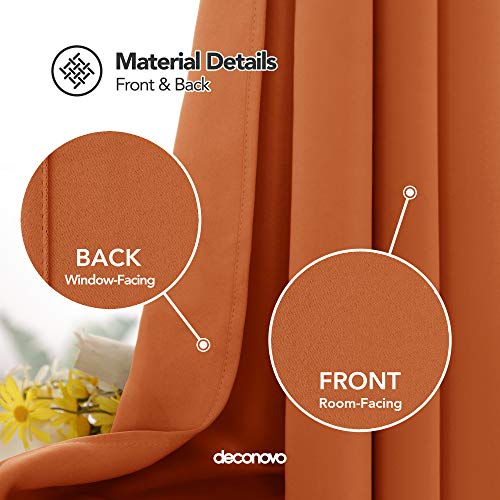 Image of Deconovo Blackout Curtain, 52x63 Inch, Orange
