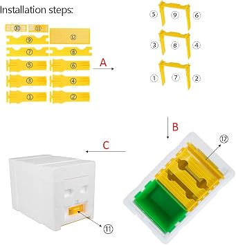 Queen Mini Bee Mating Nuc Box Queen Bee Breeding Box Pollination Box Foam Frames Beekeeping Tool Beekeeping Equipment Mating Nucs Hive Beekeeper Supplies