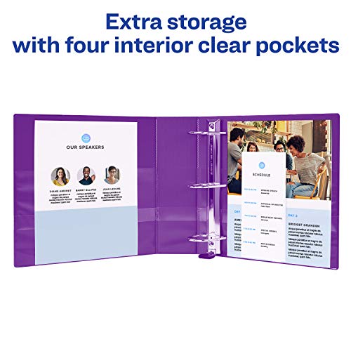 Avery Heavy Duty View 3 Ring Binder, 1.5" One Touch Ezd Ring, Holds 8.5" X 11" Paper, 1 Purple Binder (79774) #TOP5