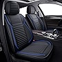 LINGVIDO Leather Car Seat Covers,Breathable and Waterproof Faux Leather Automotive Seat Covers for Cars SUV Truck Sedan,Universal Anti-Slip Driver Seat Cover with Backrest (Full Seat, Blue+Black)