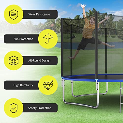 image for Giantex Trampoline Safety Net, 8 10 12 14 15 16Ft Weather-Resistant Re