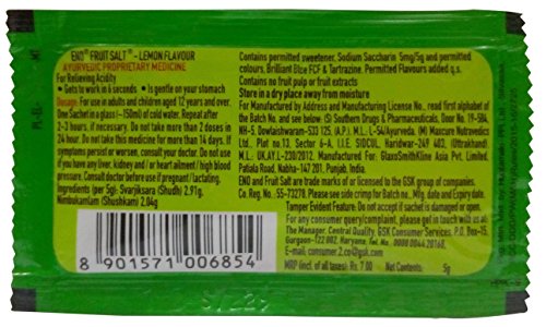 Image of Eno Fruit Salt - Lemon Flavour, 5g Pack