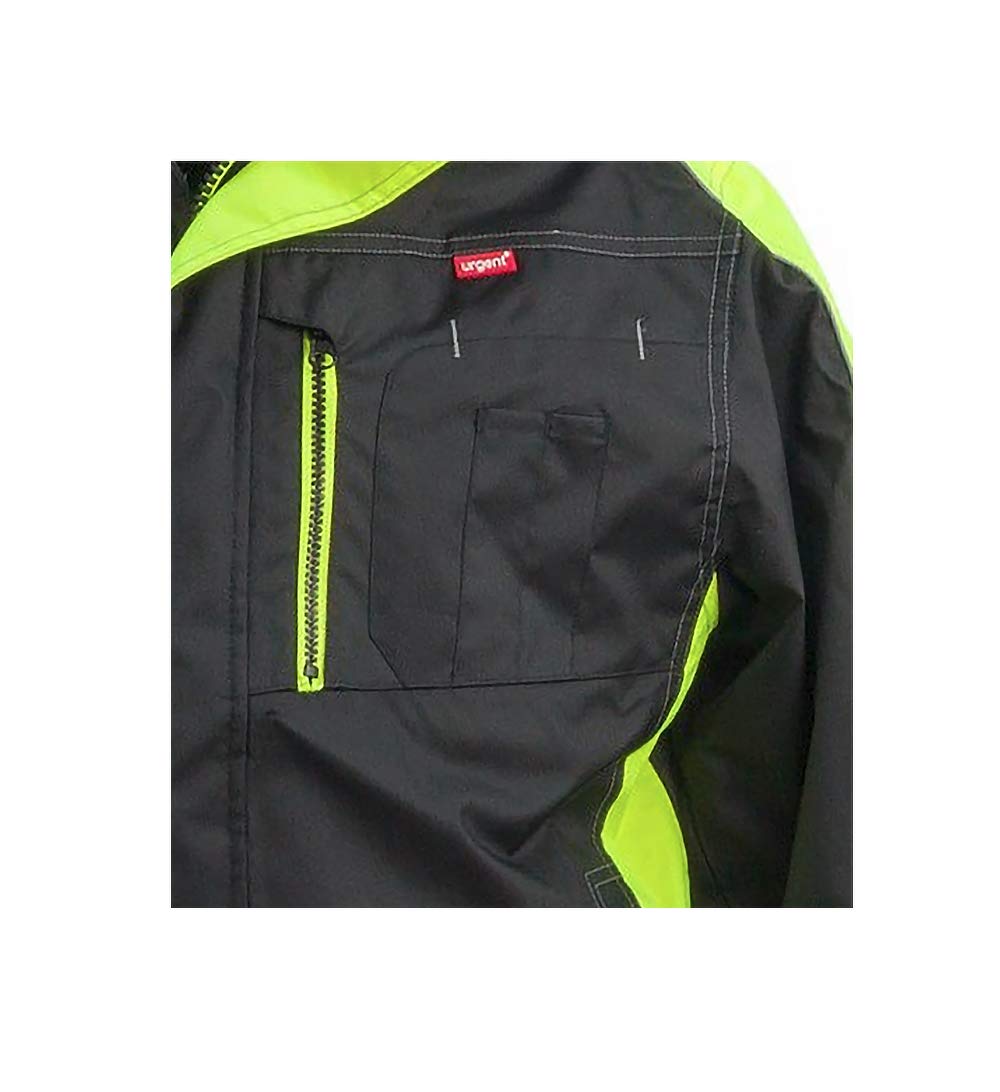 URG GL-8365 - Chaqueta reflectante de trabajo, color negro