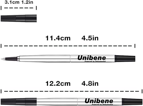Miniatura 3 de Unibene Parker - Recambio compatible con Rollerball, 6 unidades, punta fina de 0.020 in, color negro, escritura suave, repuesto de tinta de gel