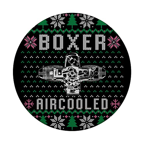 Engine Car Tuning Ugly Christmas - Boxer Aircooled PopSockets Swappable PopGrip, Black - Image 3