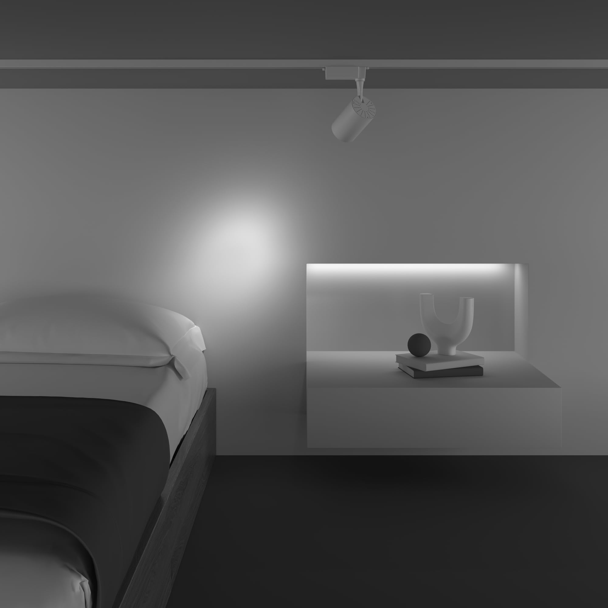 MAYTONI DECORATIVE LIGHTING Moderne Strahler für Magnetschienen-System Single phase track system Unity aus Aluminium Weiß 900 Lumen 10W für Küche, Schlafzimmer, Wohnzimmer, Esszimmer, Lobby