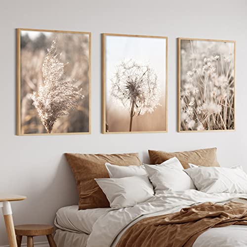 Beige Botanical Wall Art Farmhouse Plant Picture Abstract Landscape Prints Boho Botanical Artwork Neutral Wall Pictures Wildflower Art Print Dandelion Painting Wall Art Canvas For Room 16X24Inch Unframed #TOP2