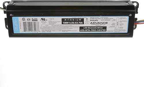 Philips Advance LEDINTA700C140F3OM Controlador LED electrónico regulable 120-277 voltios Entrada 60-140 voltios Salida 100 vatios Salida xitanio