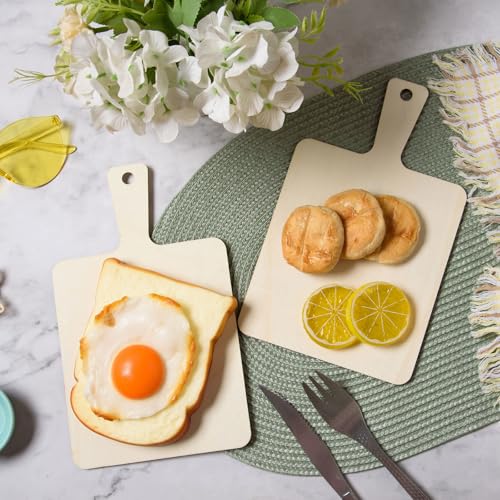 AWIZOM Tabla de Cortar Mini de Madera sin Acabado con Mango 36 Piezas miniatura 5