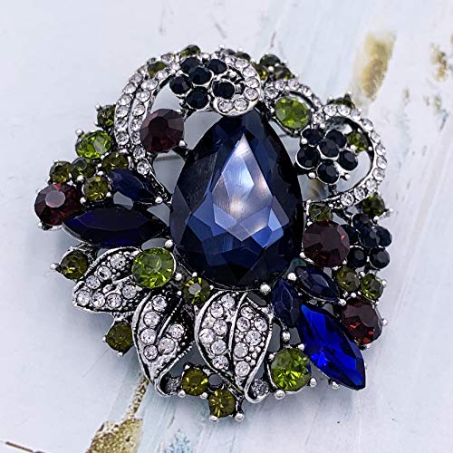 Image of SELOVO Leaf Flower Vine Brooch Pendant Pin for Women Jewelry Scarf Accessory