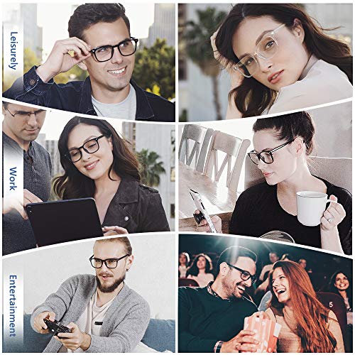 Image of Cyxus Blue Light Glasses Men Women Reduce Eye Strain UV Blocking for Office Work Computer Screen 8082, 38-black+clear, Medium