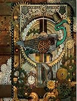 D : Steampunk Unique Flamingo Themed Journal, Diary, or Notebook with Monogrammed Initial d Cleverly Worked into This Victorian Industrial Design Gears Pipes Clocks ,Watch Faces and More Theme 1713333511 Book Cover