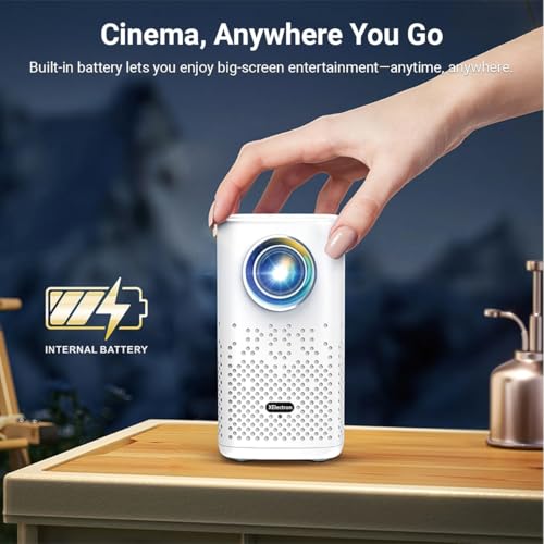 Image of XElectron PocketBeam Android 13 Portable Smart Projector, Built-in Battery, 2hr Playtime, 1080p Support, 6000 Lumens, 150 inch Screen, OTT Apps (Netflix, Prime, YouTube), Miracast, WiFi, BT, HDMI