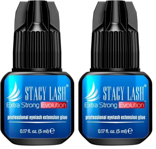 Cola preta para extensão de cílios STACY LASH Extra Strong Evolution 5 mL, pacote com 2