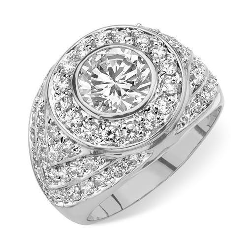 10K 14K 18K Gold Men's Moissanite Engagement Wedding Ring D Color Round Cut Moissanite Ring for Men Birthday Anniversary Jewelry Gifts for Him Size 4-16