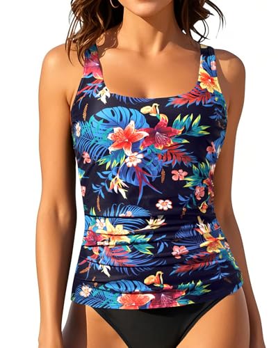 Image of Aqua Eve Tankini Tops for Women Swimwear Top Only Tummy Control Bathing Suit Top No Bottom (Available in Plus)