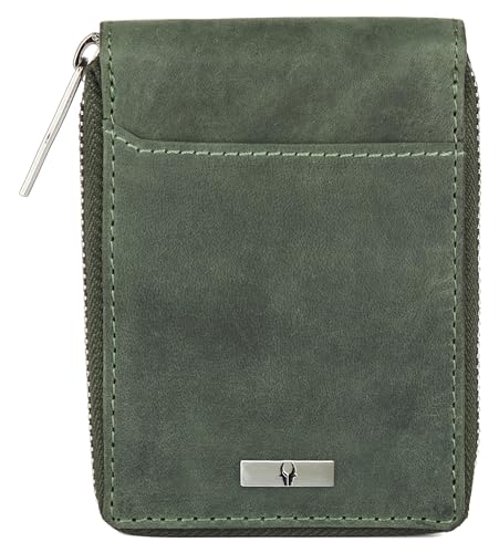 Image of WildHorn Leather Wallet for Men, Green Hunter