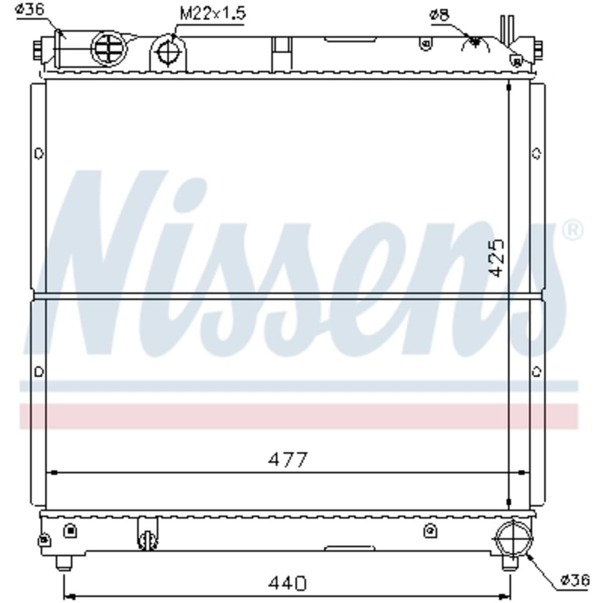 NISSENS Radiatore, Raffreddamento motore 64164 | Compatibile con: SUZUKI SAMURAI Geländewagen geschlossen