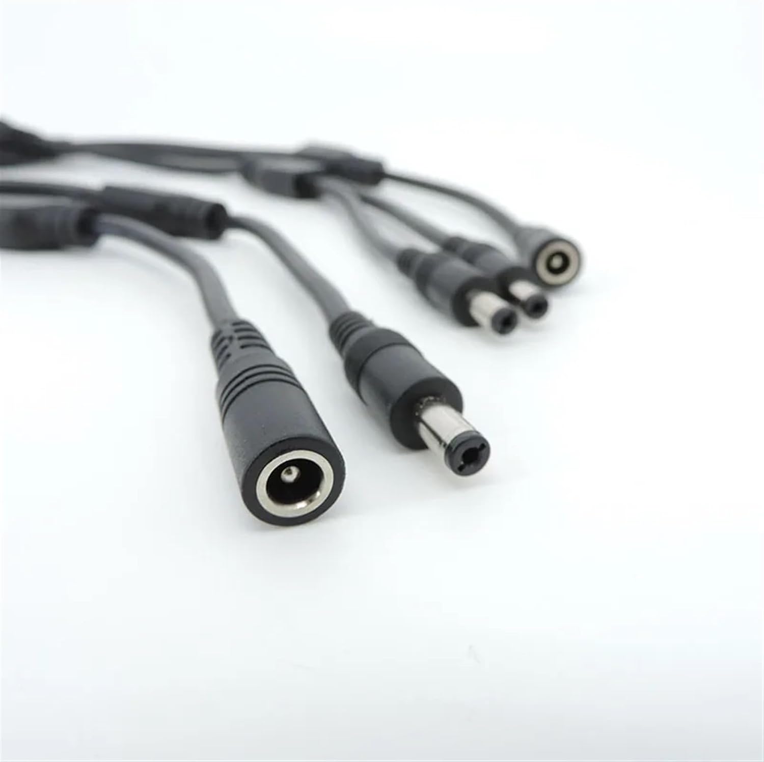 1pcs 10A 24v 36v 12V 1 Male Female to 2 Way Male Female DC Power Supply Adapter Connector Extension Splitter Cable 5.5mmx2.1mm(1 Female to 2 Male)