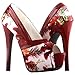 SHOW STORY Multicoloured Floral Pattern Bow Peeptoe Platform Party Pumps,LF80824