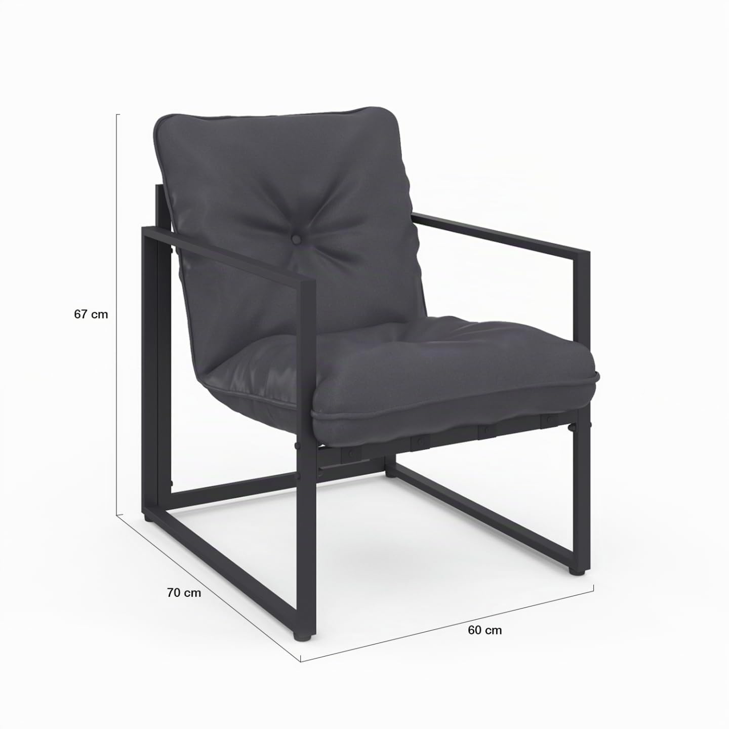 IDMarket - Salón de jardín bajo Nairobi 4 plazas de acero gris antracita