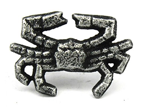 Hampton Nautical Cast Iron Crab Napkin Ring, 2.5", Antique Silver