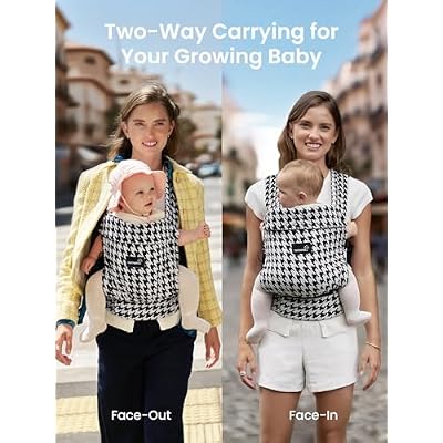 GROWNSY Baby Carrier Newborn to Toddler, Lightweight Ergonomic 7-44 lbs Newborn Carrier with Head Support, Easy to Wear Hands Free Infant Carrier for 0-36 Months, Gray Spots Leopard