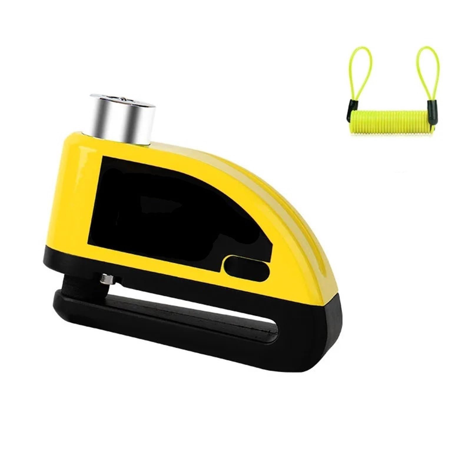 Puayqbvy Yellow Lock Rope Handlebar Lock Motorcycle Alarm Disc Brake Lock Security Moto Wheel Disk Padlock Waterproof Loud