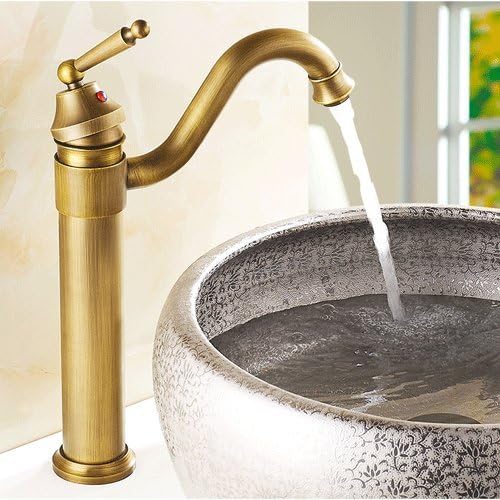 第一ネット Golden シルバーウォータータップ盆地蛇口オールブロンズアンティークコンチネンタルホットアンド冷間蛇口蛇腹洗面台蛇口ビンテージ蛇口 シルバーブラック サイズ Large 調理 製菓道具