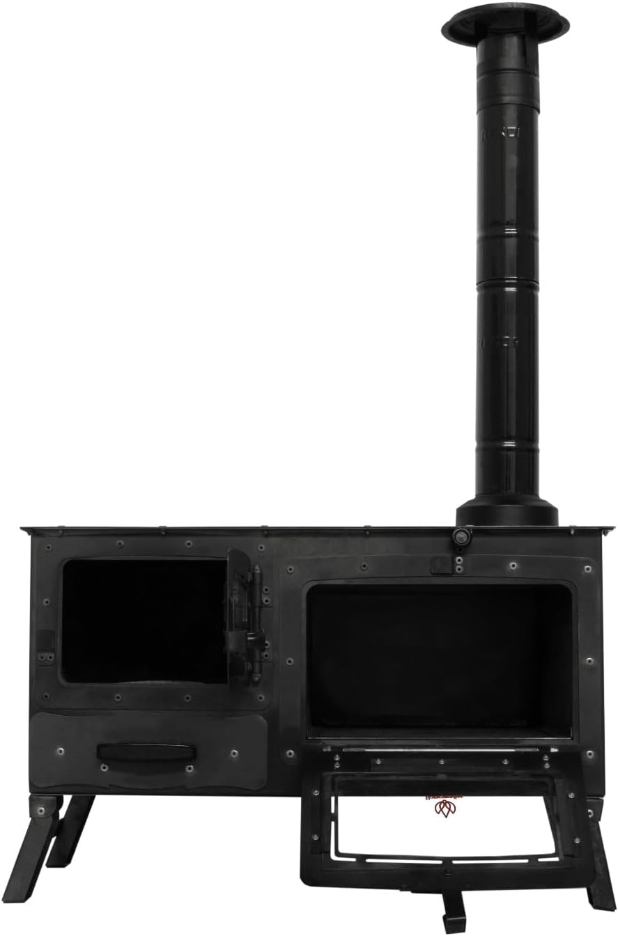 Camping Stove, Tent Wood Stove,hunting lodge Burning stove, cooking plow with Oven cooking partition (Stove with 8 pipe)