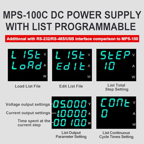 Image of MATRIX Linear Programmable DC Power Supply MPS-100C 30V 5A, RS-232 RS-485, Bench Power Supply Variable 1mV 0.1mA High Resolution, 9 Sets Storage, List Output Editing for Lab, Electronic Repair