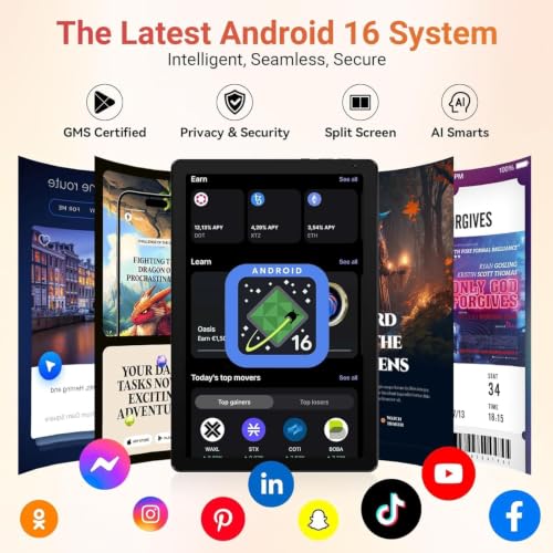 Image of Tablet,10.1 inch Android 16 Tablet Octa-core 36GB+128GB Dual Camera | 1280x800 IPS HD Touchscreen 6000mAh Battery Wi-Fi 6,BT 5.4 GMS 36GB(6+30) RAM 128GB ROM Support 1TB Expansion 5MP+8MP cameras
