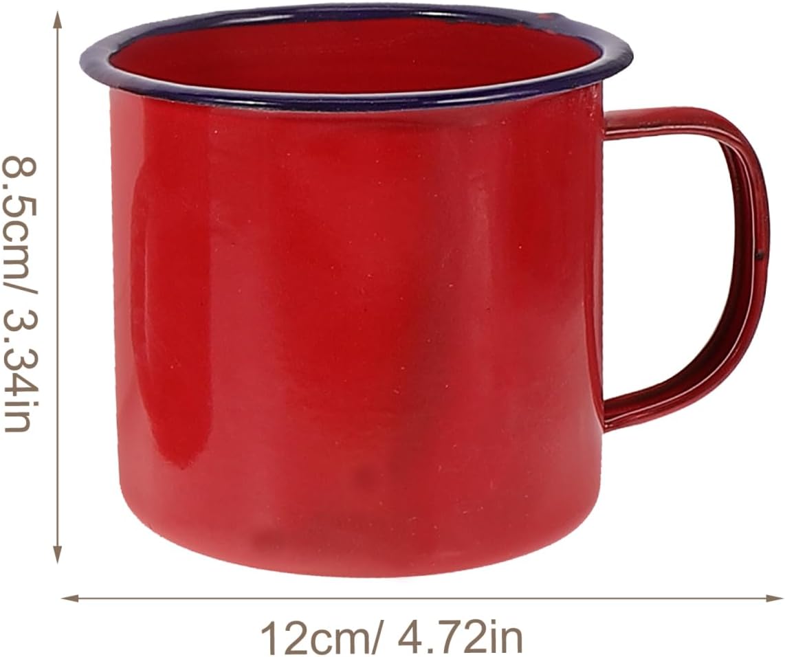 Enamel Mug Set 4 Sizes 4.72X3.93X3.34In 120-500Ml Lightweight Camping Mugs for Coffee Tea Milk Small Drinking Cups for Outdoor Home Office