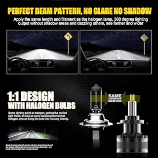 KOYOSO H7 LED Lampadine 360° 30000LM 160W LED Lampada per 12V Auto 6500K Bianco