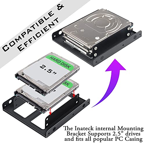 Image of XIKKART Bracket Mounting Kit 2.5 inch to 3.5 inch Internal Hard Disk Drive SSD /HDD Holder Adapter Metal Mounting Bracket Tray Kit