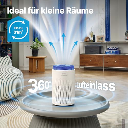 COWAY Luftreiniger Allergiker für Schlafzimmer & kleine Räume, leiser Luftreiniger mit 18,4 dB, CADR 120,1 m³/h, Mood Light, Automatik gegen Pollen, Staub, Tierhaare & Rauch, AIRMEGA 50 – Bild 3