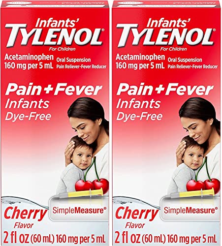 Image of Tylenol Infants Oral Suspension, Dye-Free, Cherry, 2 Fl. Oz (Pack of 2)