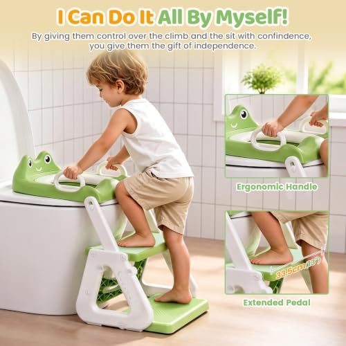 Orzbow Potty Training Seat with Step Stool, Toddler Toilet Seat with Ladder - 1