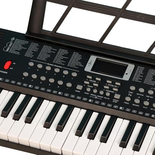 Image of INTERN Digital Keys Electronic Piano Keyboard | LED Display, Mic & Adapter | Music Keyboard for Experts & Beginners with 255 Rhythms, 255 Tones, 60 Demo Songs. (61 keys)